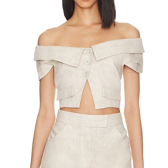 Revolve L’Academie Orsina Linen Top XS - Picture 1 of 4